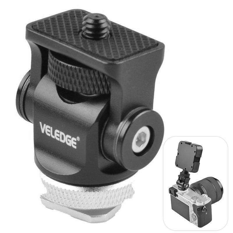 VELEDGE V1 Camera Mount Adapter for Mini Monitor Mic Fill Light Adjustable Metal Gimbal 360 Degree Rotating VELEDGE V1 Camera Mount Adapter for Mini Monitor Mic Fill Light Adjustable Metal Gimbal 360 Degree Rotating